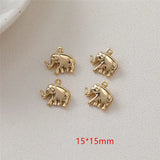 40pcs 15mm Elephant Shape Copper Floating Locket Charms DIY Earring Accessory