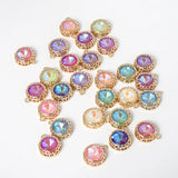 40pcs Geoemtry Rounds Copper Floating Locket Charms for DIY Jewelry