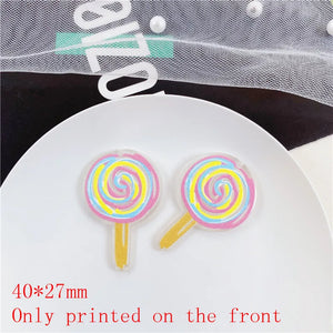 40pcs Lollipop Acrylic Beads DIY Jewelry Earring/Garment Pendant Accessory