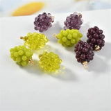 40pcs Grape Shape Resin Beads with Alloy Hanger Charms DIY Earring Accessory