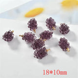 40pcs Grape Shape Resin Beads with Alloy Hanger Charms DIY Earring Accessory