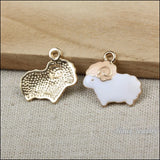 42pcs Enamel Alloy Goat Pendants for DIY Jewelry Making