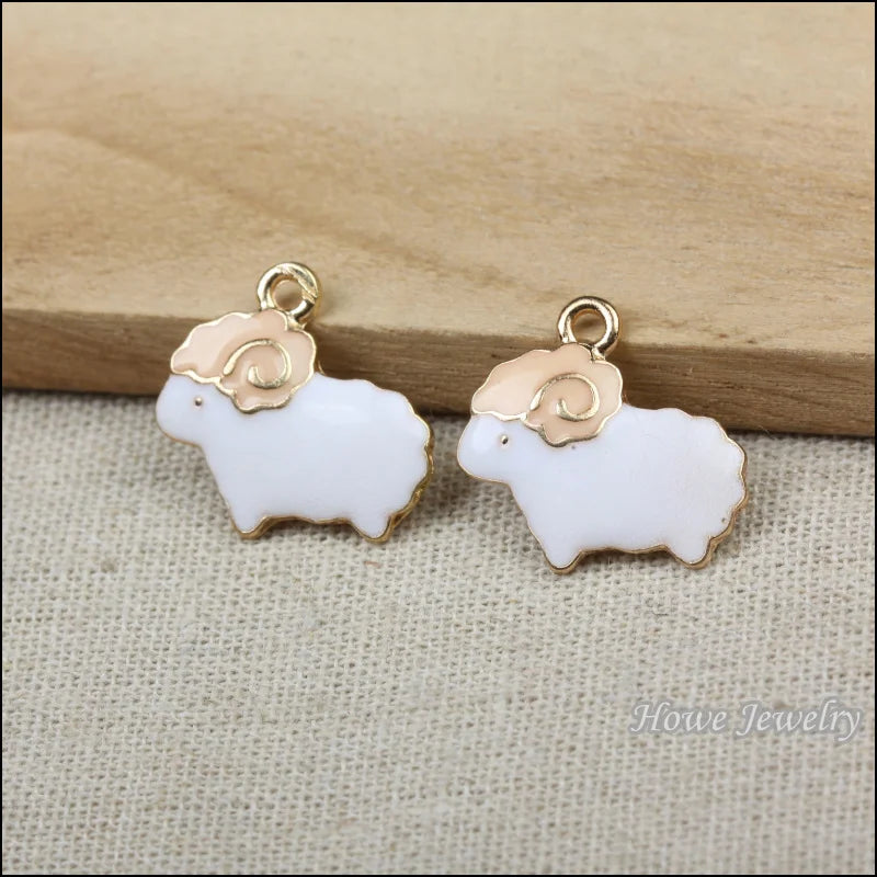 42pcs Enamel Alloy Goat Pendants for DIY Jewelry Making