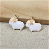 42pcs Enamel Alloy Goat Pendants for DIY Jewelry Making