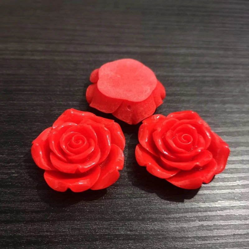 42mm Resin Flower Beads With Back Hole For Necklace