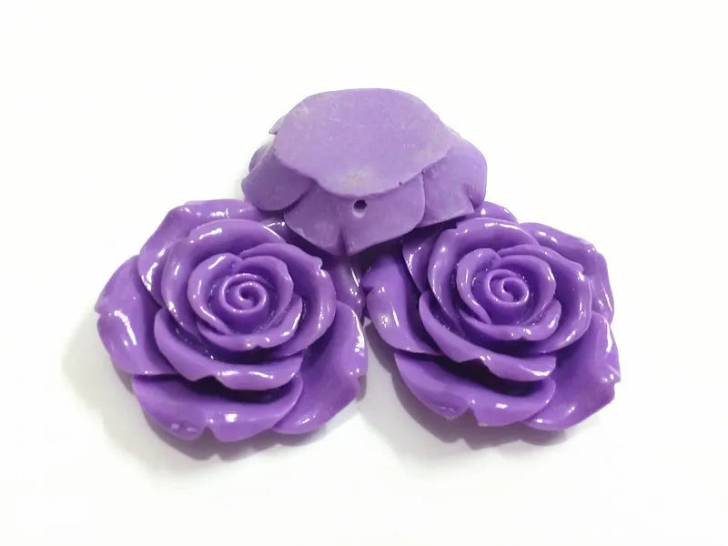 Purple Resin Flower Beads 42mm 50pcs/lot
