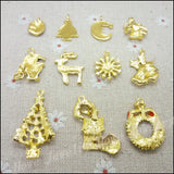 44PCS Gold-color Christmas Charms Pendant for DIY Jewelry Making