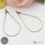 Antique Bronze/Silver Drop Brass Hoop Earrings 20pcs