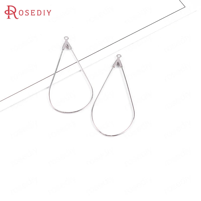 Antique Bronze/Silver Drop Brass Hoop Earrings 20pcs