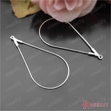 Antique Bronze/Silver Drop Brass Hoop Earrings 20pcs