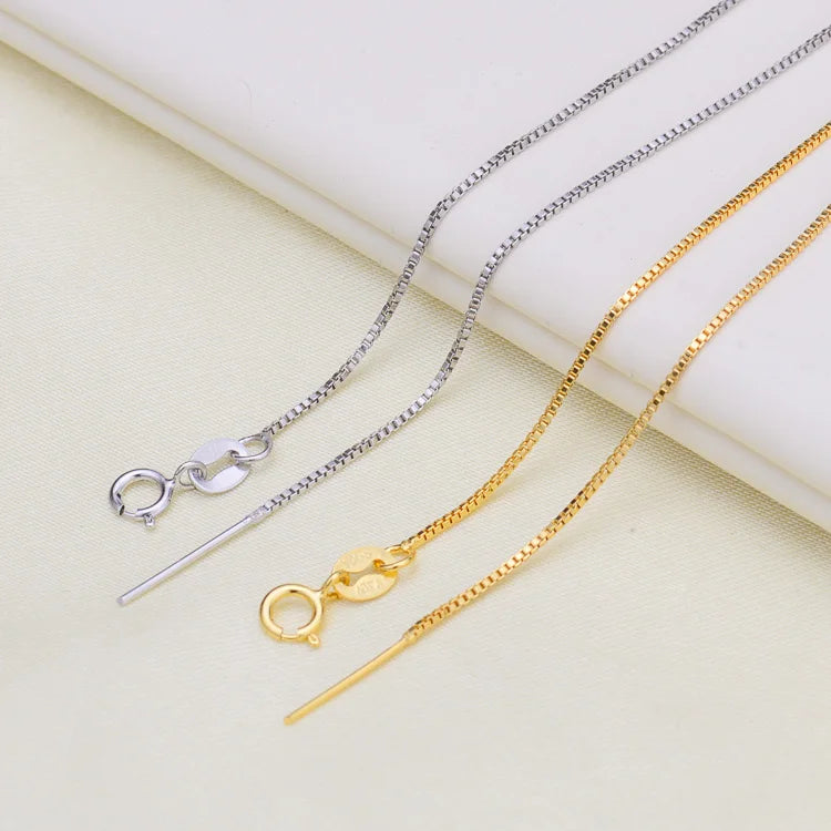 Long 925 Silver Necklace Chain, 5pcs