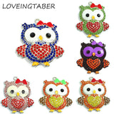 10pcs Owl Rhinestone Pendants for Holidays - 46mm*42mm