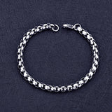316L Stainless Steel Square Pearl Chain Bracelet for Men