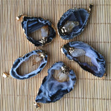 4PCS Geode Agates Citrines Point Quartz Pendants Irregular Shape