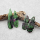 4Pcs Ruby And Zoisite Pendant Beads 37x11x5mm 11g Jewelry Necklace