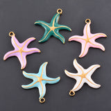 4Pcs Enamel Starfish Charm Pendant DIY Jewelry Making Necklace Bracelet