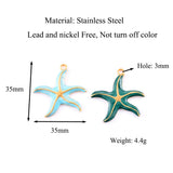 4Pcs Enamel Starfish Charm Pendant DIY Jewelry Making Necklace Bracelet
