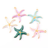 4Pcs Enamel Starfish Charm Pendant DIY Jewelry Making Necklace Bracelet