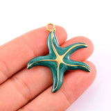 4Pcs Enamel Starfish Charm Pendant DIY Jewelry Making Necklace Bracelet