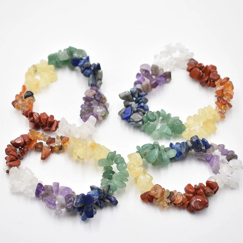 4Pcs Natural Stone Irregular Quartz Bracelets Crystal Women Men Jewelry