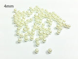 4mm Beige Small Acrylic Pearl Beads Lot