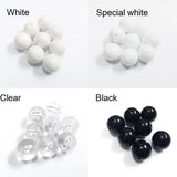 Acrylic Solid Beads - 4mm to 25mm - White/Black/Clear - DIY Hand Beads