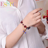 4mm Garnet Bracelet Women's Wine Red Inlaid Amethyst Jewelry Ethnic Retro Charm
