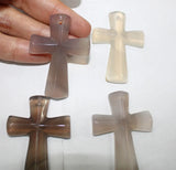 4pcs Agates Natural Stone Cross Pendant for DIY Jewelry