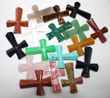 4pcs Agates Natural Stone Cross Pendant for DIY Jewelry