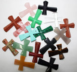 4pcs Agates Natural Stone Cross Pendant for DIY Jewelry