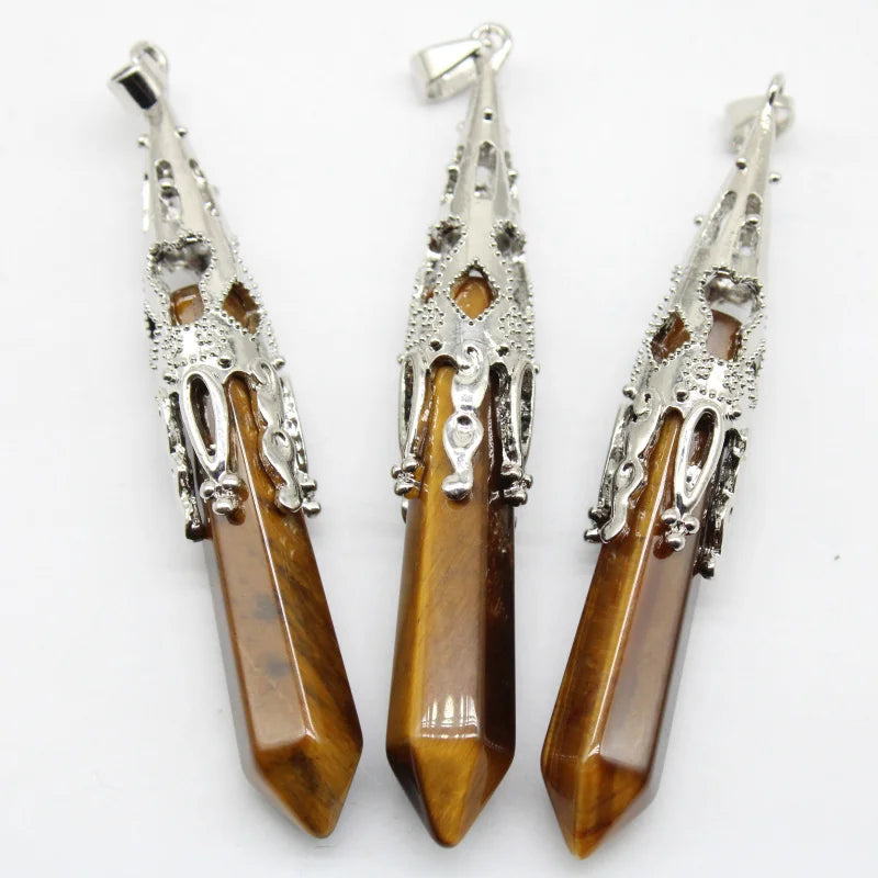 4pcs Natural Crystal Quartz Stones Reiki Healing Pendulum Pendants
