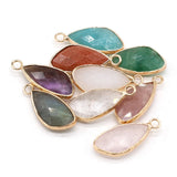 4pcs Natural Stone Gem Amethyst Amazonite Pendant DIY Necklace Earring Bracelet
