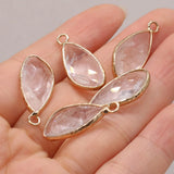 4pcs Natural Stone Gem Amethyst Amazonite Pendant DIY Necklace Earring Bracelet
