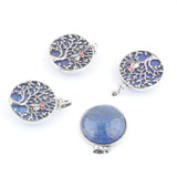 Natural Stone Lapis Lazuli Dangle Pendants Tree of Life Round Beads