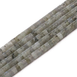 4x2mm Gray Labradorite Stone Beads Flat Round Disc Loose Rondelle Beads