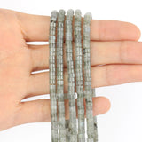 4x2mm Gray Labradorite Stone Beads Flat Round Disc Loose Rondelle Beads