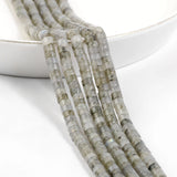 4x2mm Gray Labradorite Stone Beads Flat Round Disc Loose Rondelle Beads