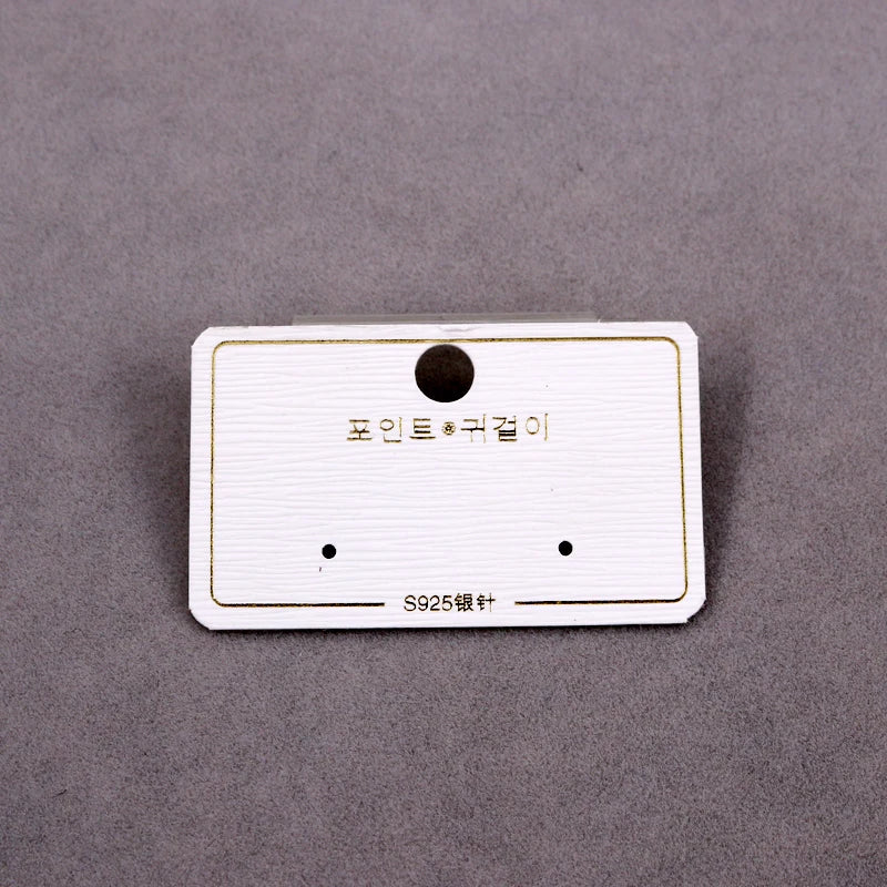 DIY Jewelry PVC Hook Cards for Earrings 100PCS/lot