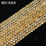 Natural Citrine Quartz Clear Yellow Crystal Beads for DIY Jewelry Making