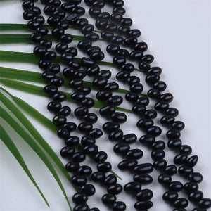 Rice Shape Pearl String Top Drilled Hole Necklace Bracelet