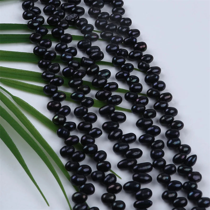 Rice Shape Pearl String Top Drilled Hole Necklace Bracelet