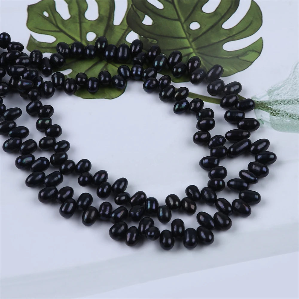 Rice Shape Pearl String Top Drilled Hole Necklace Bracelet