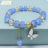 Crystal Bracelet Butterfly Pendant Women Jewelry