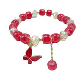 Crystal Bracelet Butterfly Pendant Women Jewelry