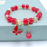 Crystal Bracelet Butterfly Pendant Women Jewelry