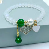 Frosted Crystal Bracelet Cross Heart Pendant Romantic Jewelry