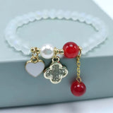 Frosted Crystal Bracelet Cross Heart Pendant Romantic Jewelry