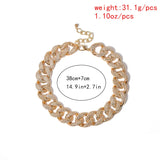 5 Golden Highlights Wide Cable Chain Necklace Alloy Classic Jewelry