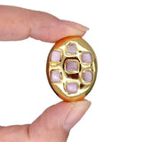 5 PCS Pink Cat Eye Oval Beads Spacer Finding