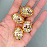 5 PCS Pink Cat Eye Oval Beads Spacer Finding